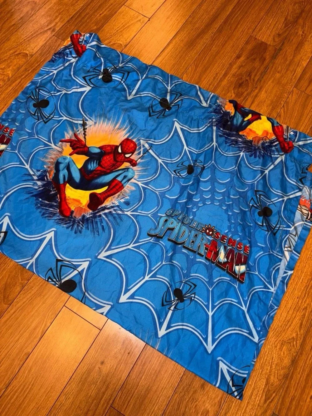 Y2K Vintage Spider-Man blue twin size sheet